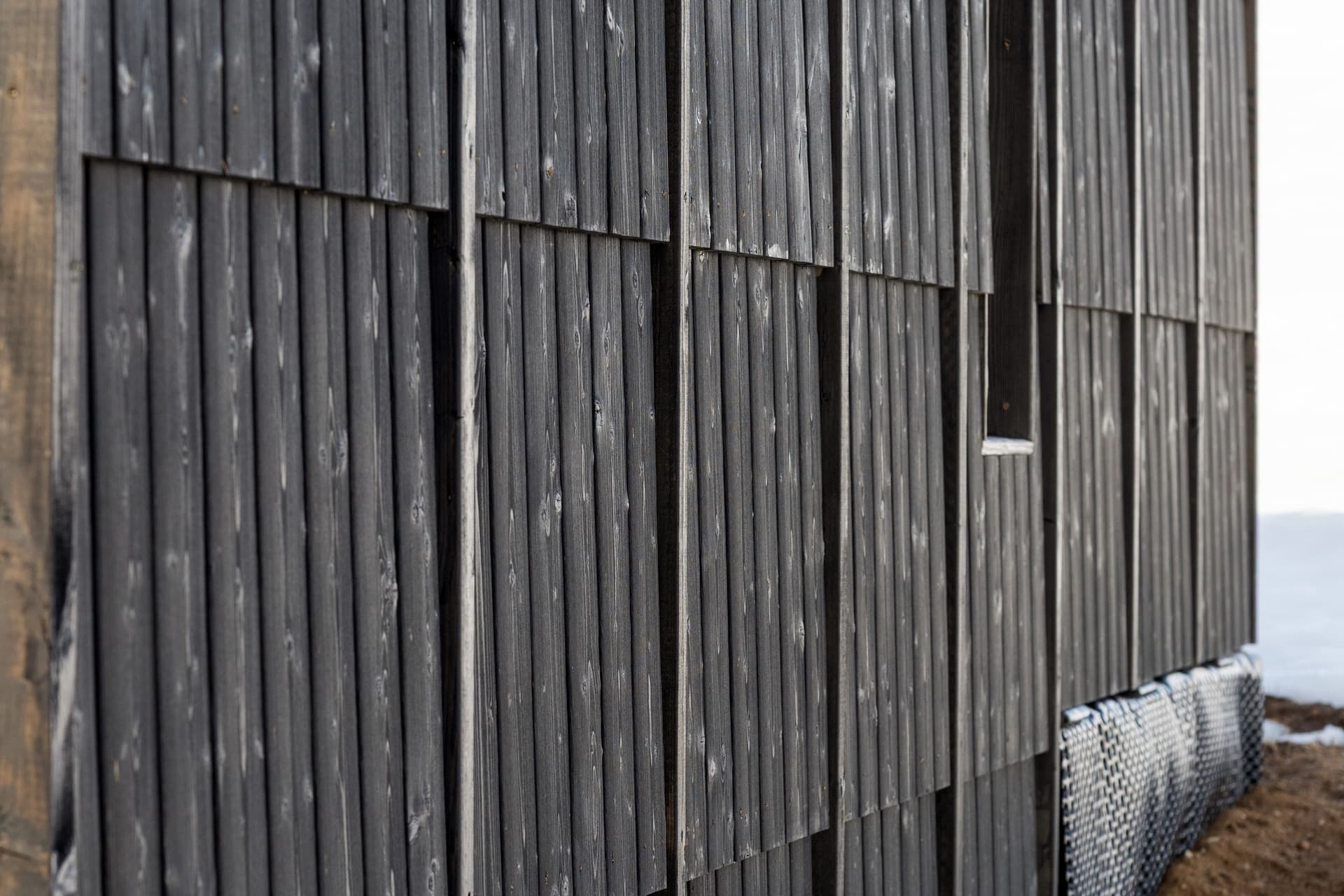 Burnt-wood cladding detail